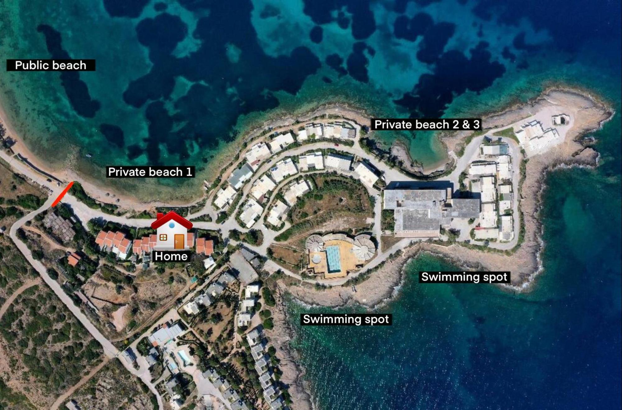 Sounio - Waterfront Luxury Spa Villa Pounta Zeza 170 Sqm On Private Beach Sounion Ngoại thất bức ảnh